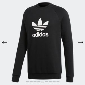 NWT Adidas Trefoil Crew Neck Black Sweater